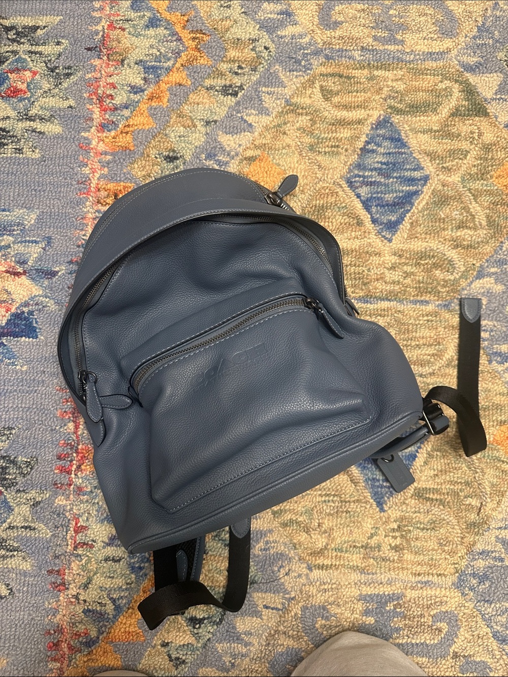 Coach Pebble Leather Backpack | Slate Blue | Authentic | Excellent Condition